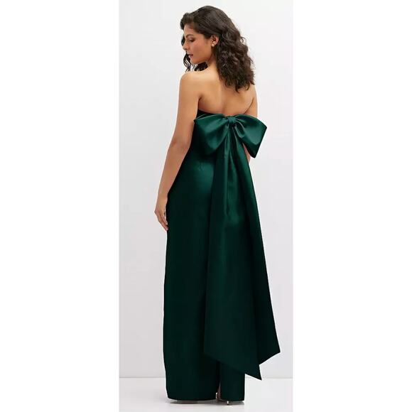 Alfred Sung NWT Green Strapless Draped Bodice Column Dress Oversized Bow 16 - Picture 2 of 9